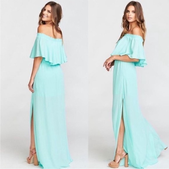 NWT Show Me Your MuMu Hacienda Maxi Dress in Sea Glass Sz L - Picture 2 of 9